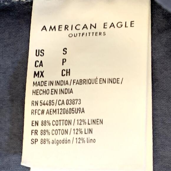 NWT American Eagle AEO Floral Crop Tank Top in Blue - Picture 6 of 7